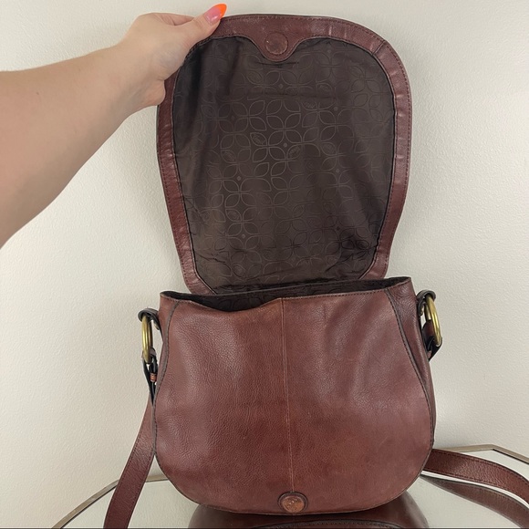 FOSSIL Vintage Reissue Dual Tone Brown Leather Flap Crossbody Messenger Bag - Picture 5 of 16
